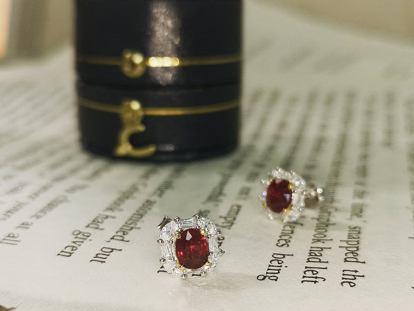 Vintage Imperial Ruby Earrings