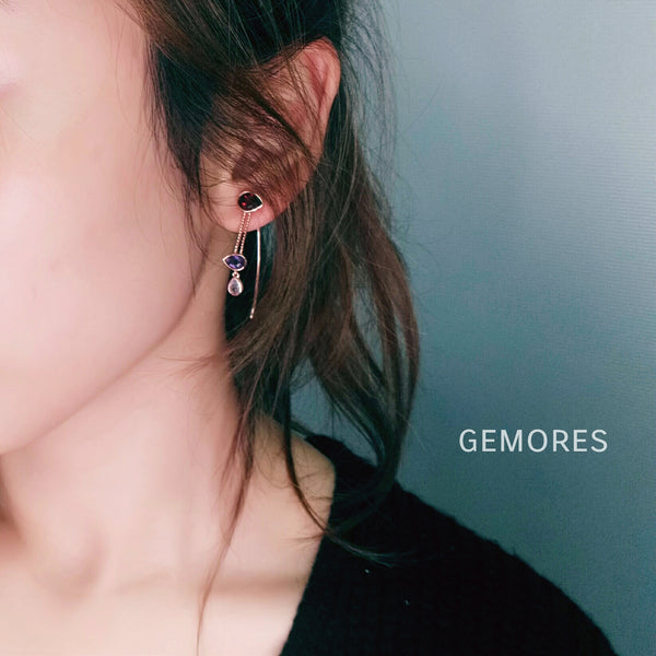 Astrid velvet Garnet amethyst gems earrings