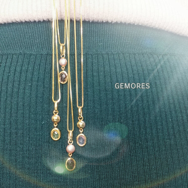 En Saison rose cut gems necklace in gold