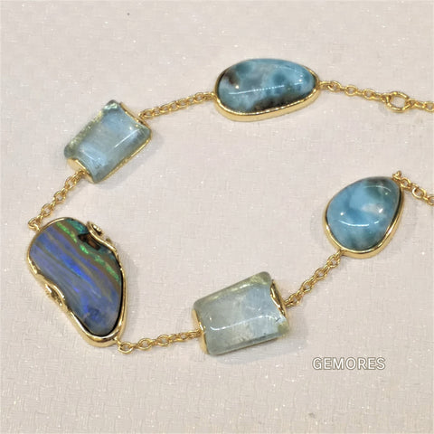 The Bespoke- Australia opal braclet in 18K gold plated