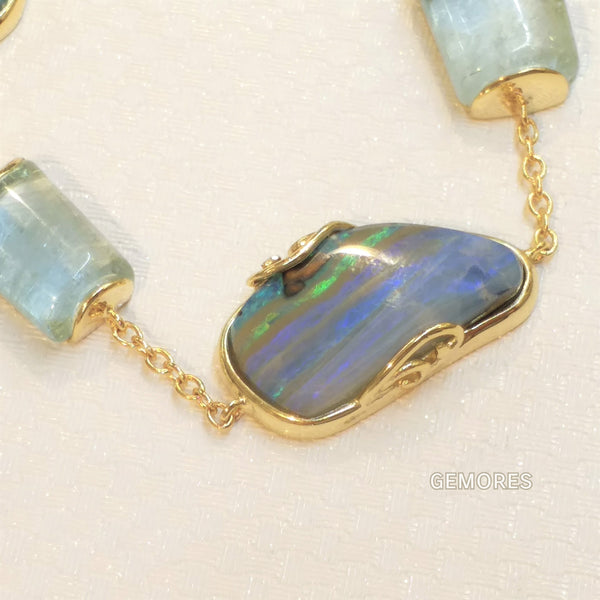 The Bespoke- Australia opal braclet in 18K gold plated