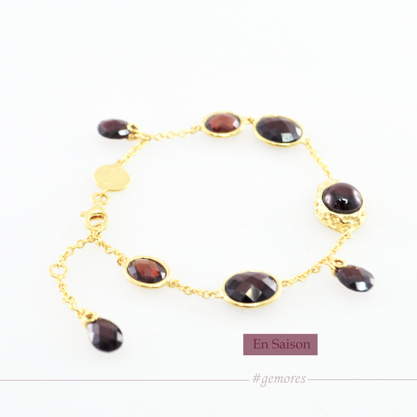 En Saison burgundy garnet charm bracelet