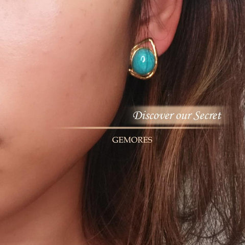 Peru amazonite aria saison stud earrings