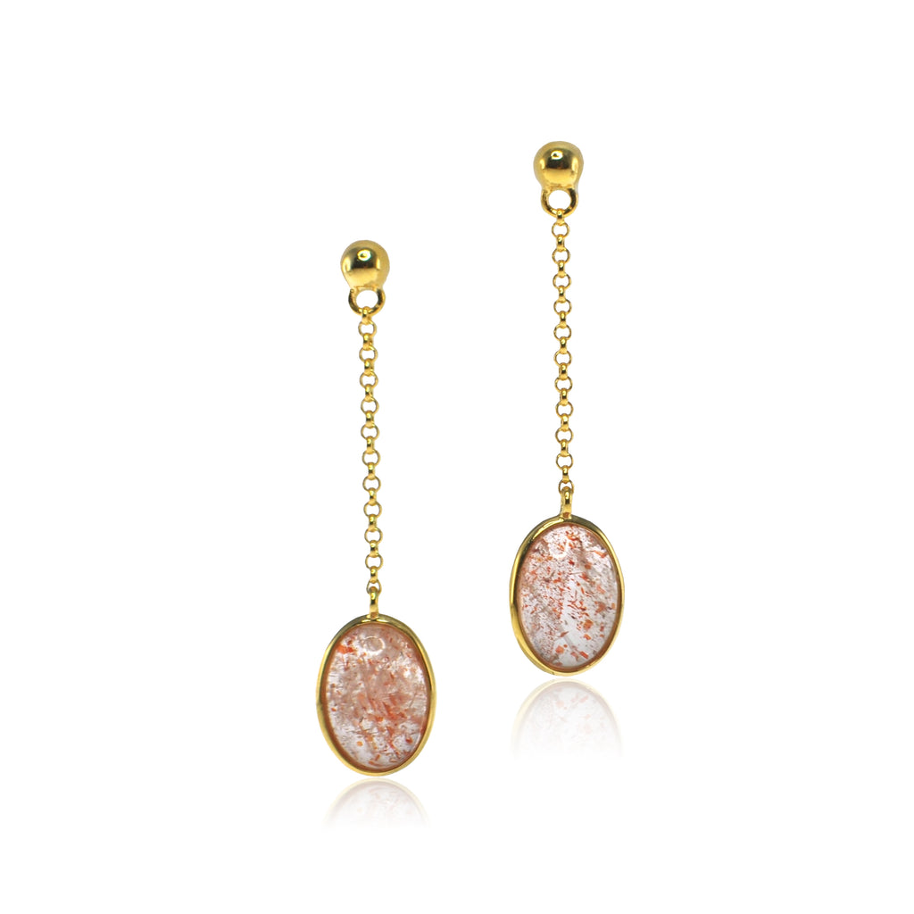 Astrid Collection Sunstone 18K gold Earrings