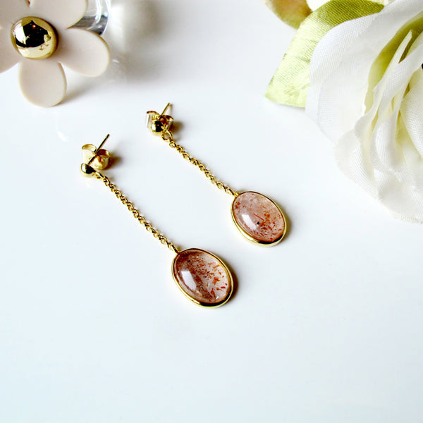 Astrid Collection Sunstone 18K gold Earrings