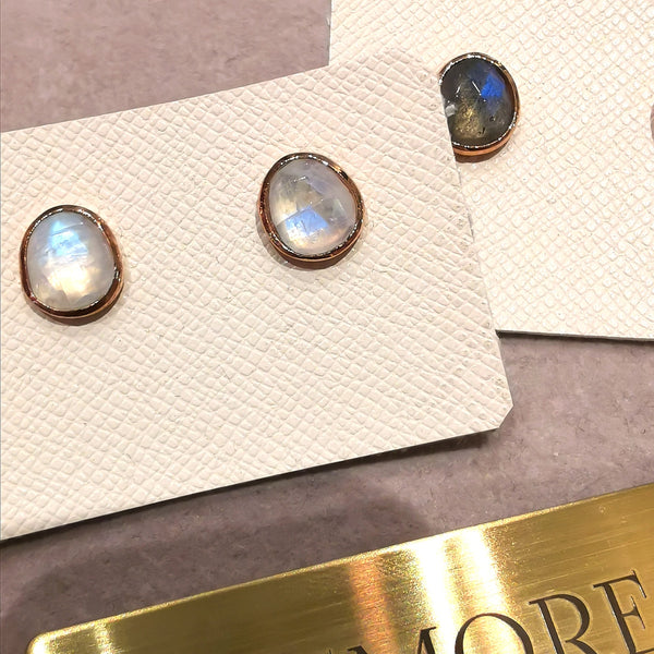 Le Emmalyn brighten rainbow moonstone stud earrings