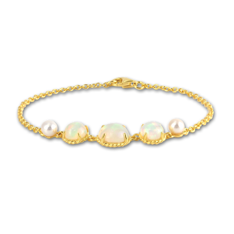 Astrid collection rainbow opal bracelet in 18K gold