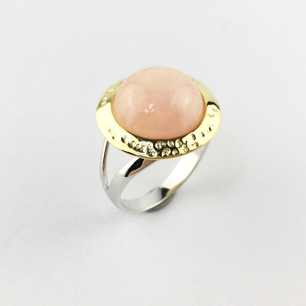 En Saison morganite ring in gold and silver tone