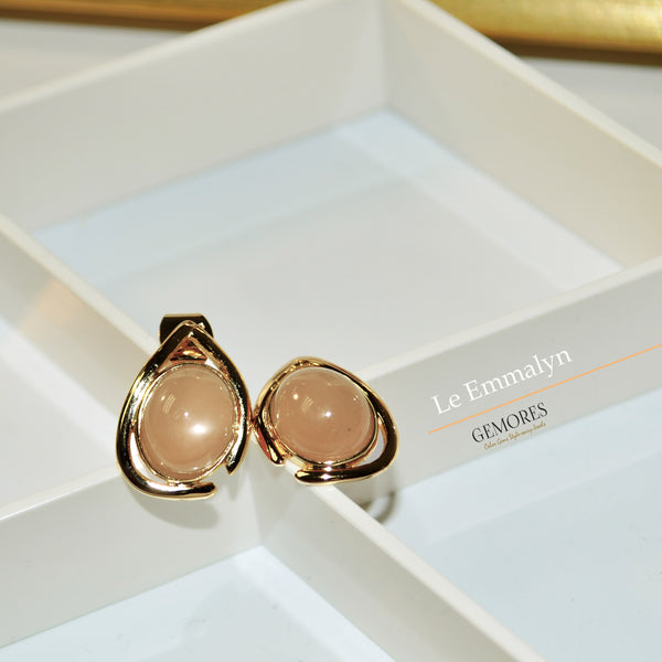 Le Emmalyn peachy moonstone stud earrings