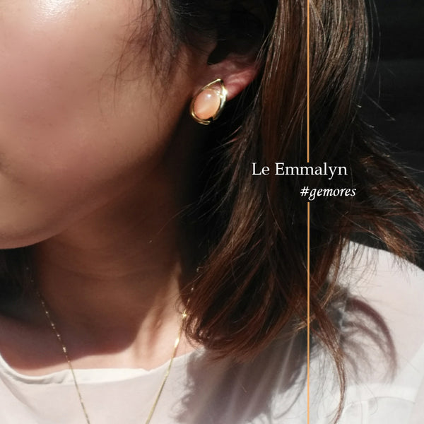 Le Emmalyn peachy moonstone stud earrings