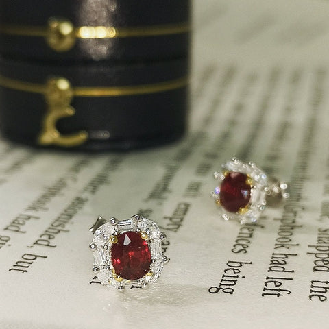 Vintage Imperial Ruby Earrings